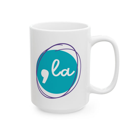 Comma La Teal Mug, (11oz, 15oz)