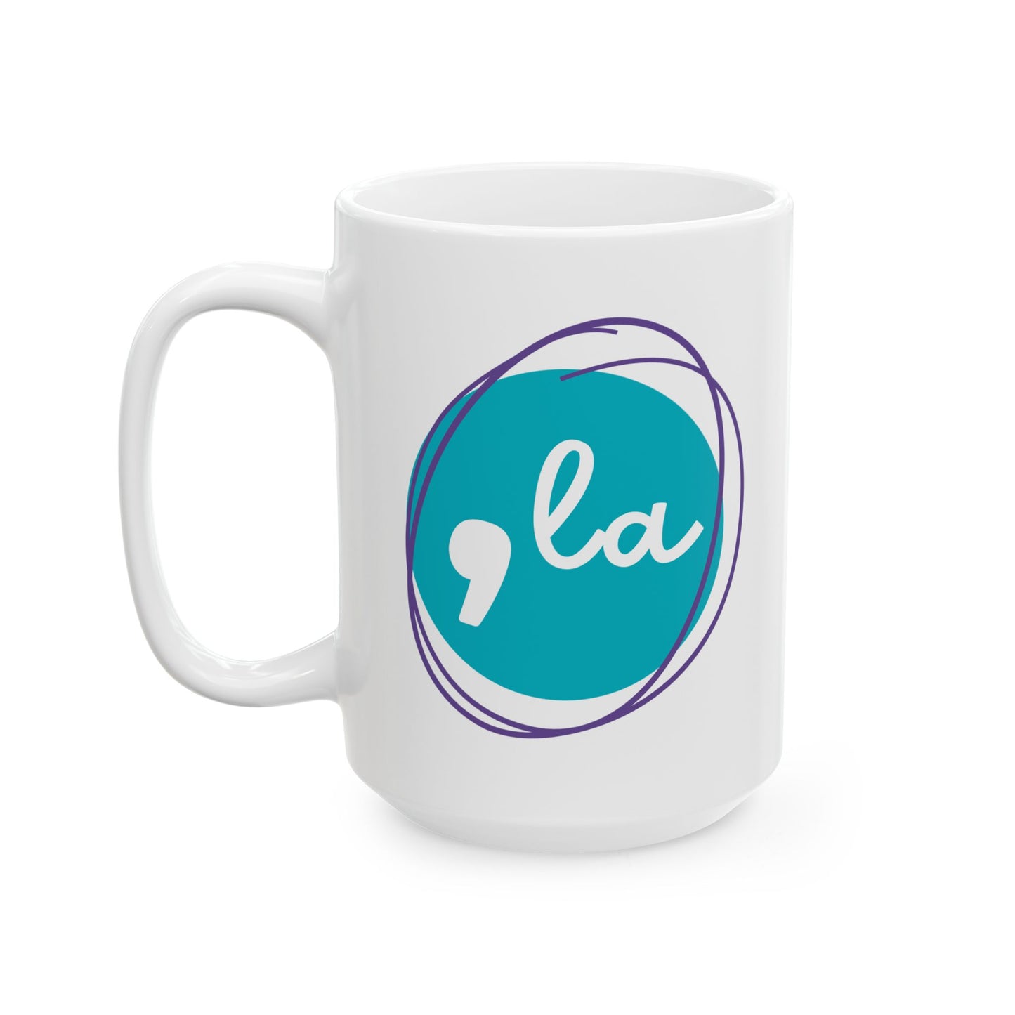 Comma La Teal Mug, (11oz, 15oz)